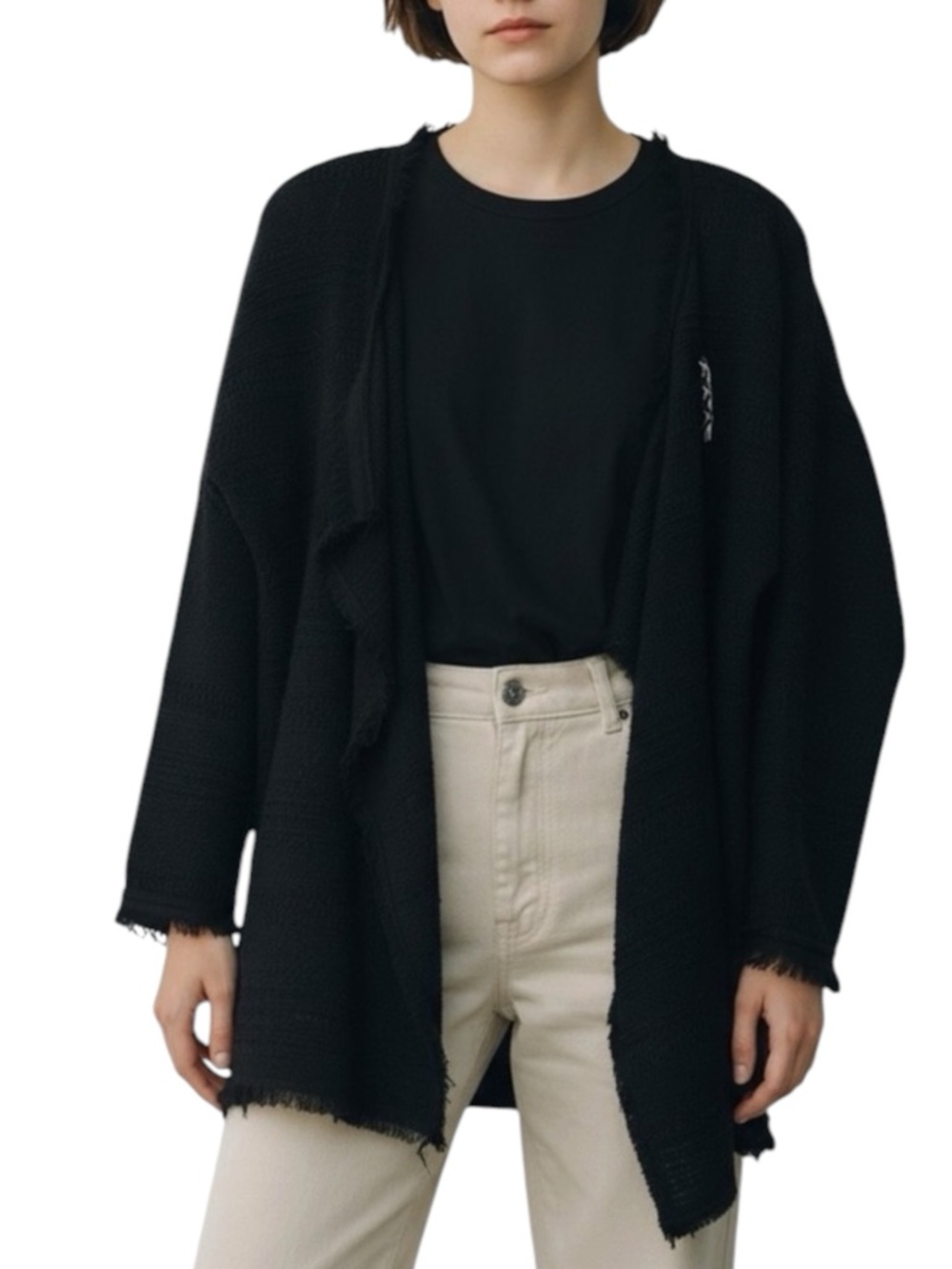 MAISON SCOTCH Oversized Open Front Sweater Size PETITE